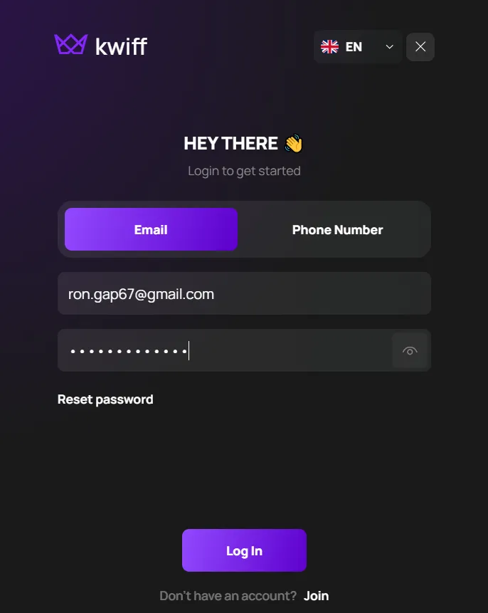 Kwiff Casino Registration Process